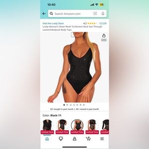 Lrady Women's Leotard Bodysuit Top